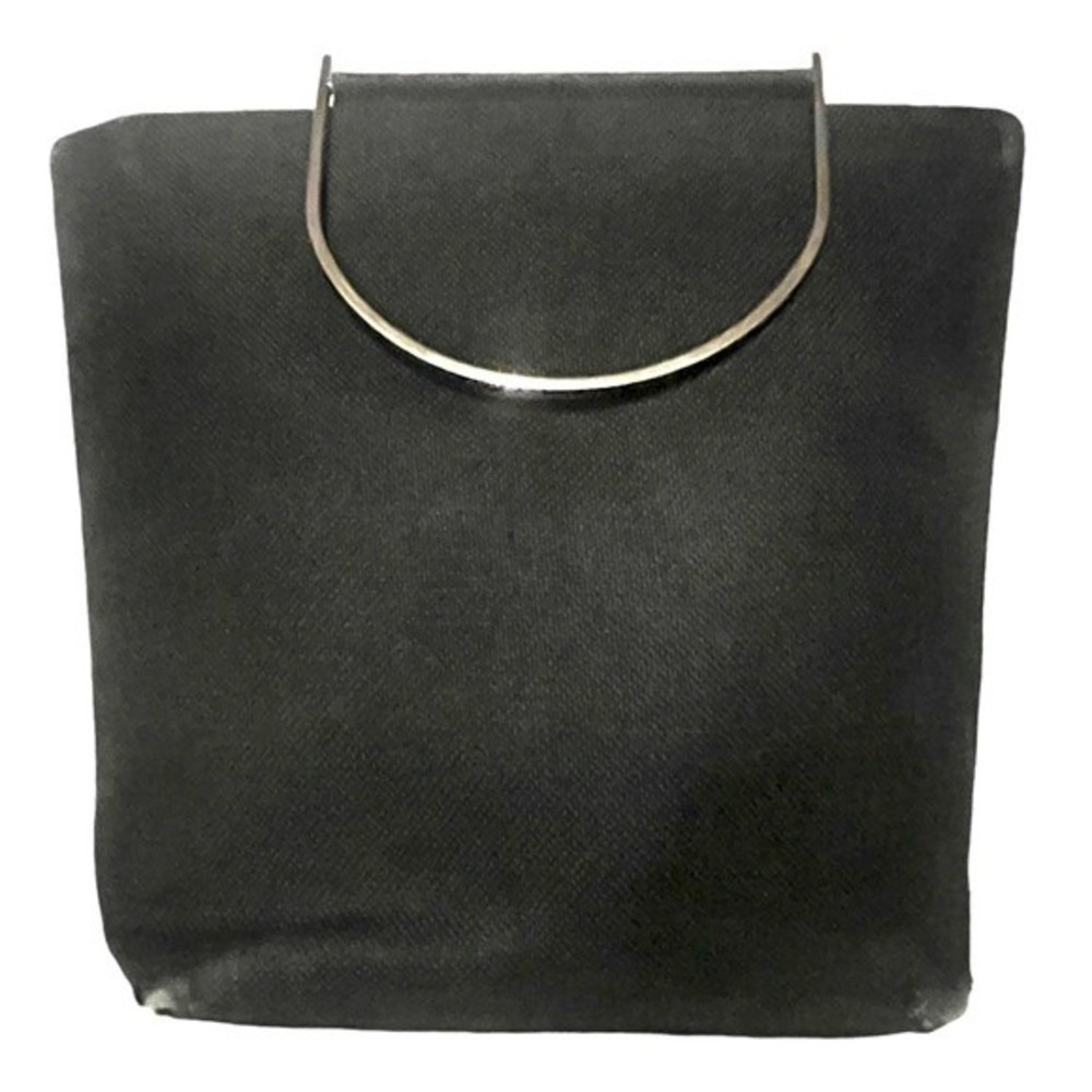 Kate Spade Vintage Large Black Woven Fabric Handbag Purse w/ Silver Handles - Picture 4 of 12